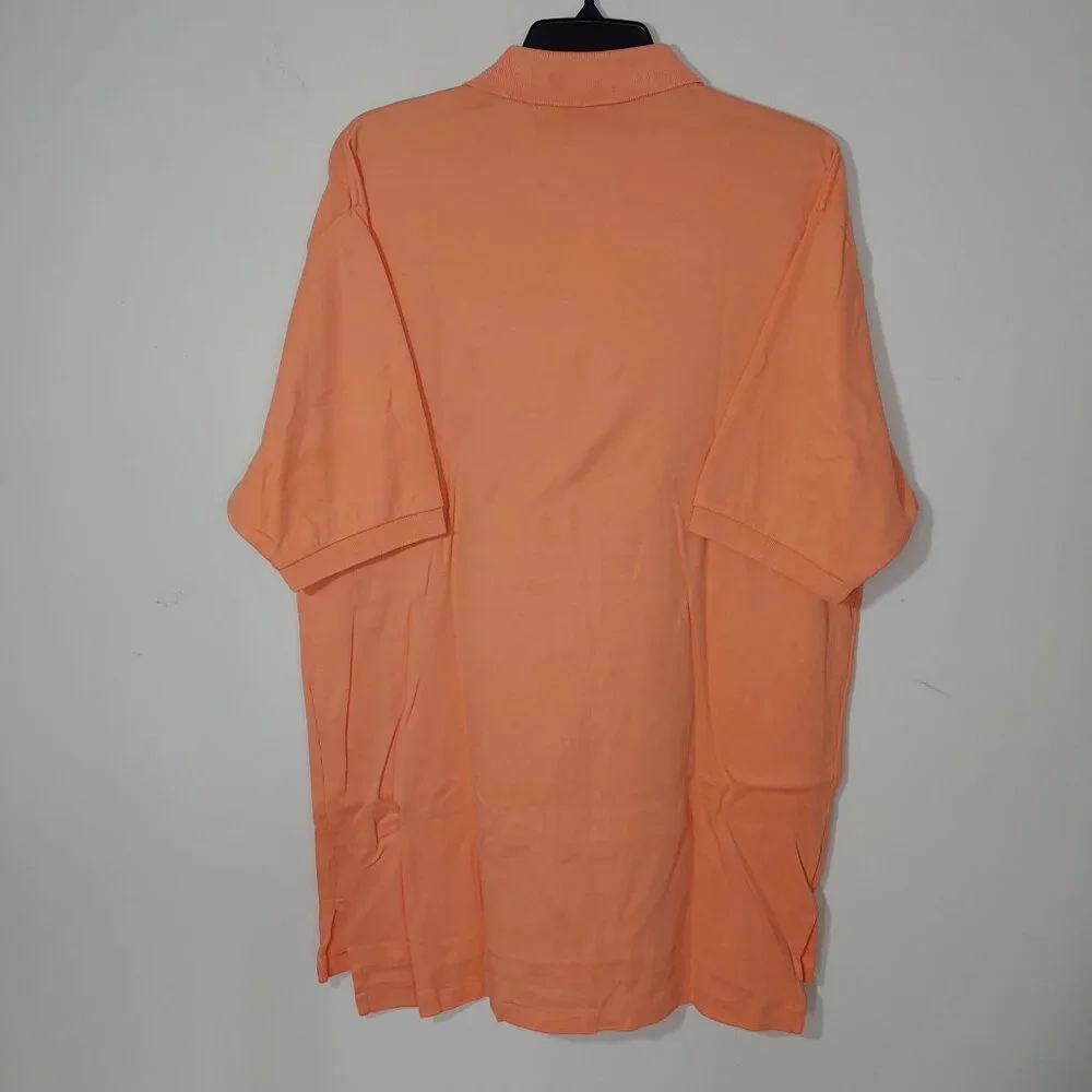 Polo by Ralph Lauren Embroidered Polo Shirt Short Sleeve Size L Peach Orange
